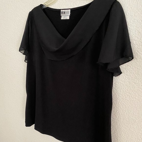 I.N. STUDIO Asymmetrical Draped Neckline Top - Picture 5 of 8